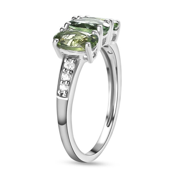 Nat&uuml;rlicher, gr&uuml;ner Apatit und Zirkon-Ring - 1,82 ct. image number 5