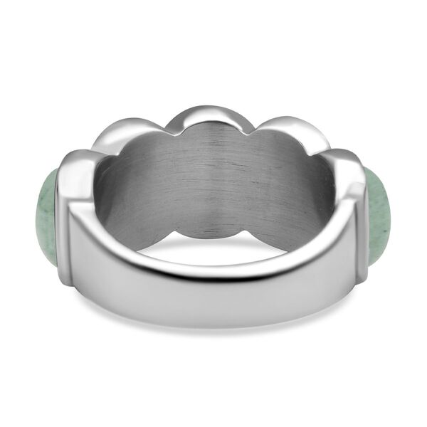 Grüner Aventurin-Ring, reiner Edelstahl (Größe 16.00) ca. 5.00 ct image number 5