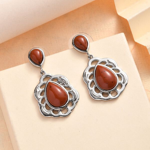 Rote Jaspis-Ohrringe - 12,16 ct. image number 2