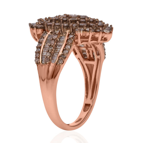 Natürlicher Champagner Diamant Ring, 925 Silber Roségold Vermeil, (Größe 20.00) ca. 2.00 ct image number 4