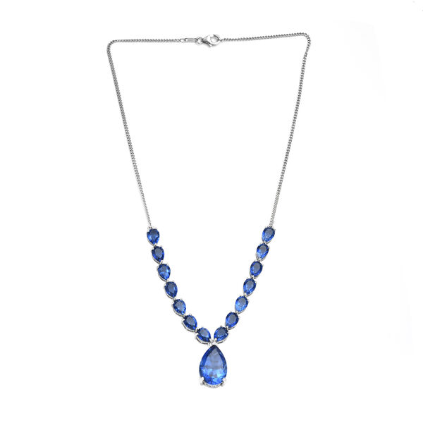 Ceylonfarbene Quarz-Halskette, 45cm, 925 Silber platiniert - 28,06 ct.&nbsp; image number 4