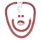 Roter Kristall Schmuckset Reines Messing