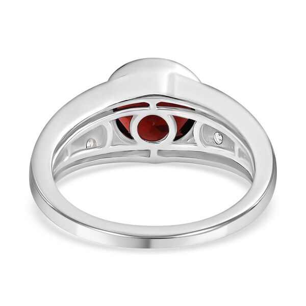 Mosambik Granat, Wei&szlig;er Zirkon Ringe 925 Silber platiniert (Gr&ouml;&szlig;e 21.00) ca. 2.29 ct image number 6