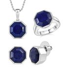 Lapislazuli Schmuckset 316L Edelstahl ca. 26.60 ct