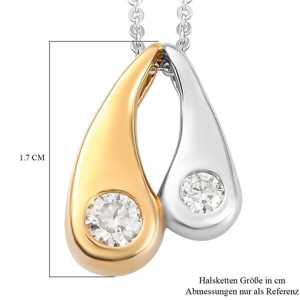 88 Facetten Moissanit-Anh&auml;nger mit Silberkette, ca. 50 cm, 925 Silber Bicolor ca. 0,34 ct image number 6