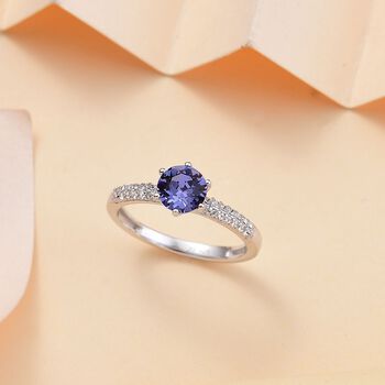 J Francis gefertigt mit SWAROVSKI- Wei&szlig;er und Tansanit Swarovski Kristall Ring