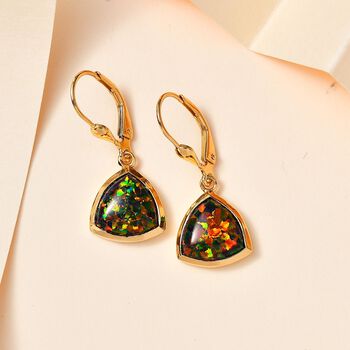 Labor schwarze Opal-Ohrringe - 2,66 ct.