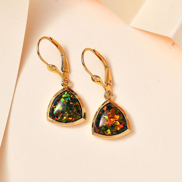 Labor schwarze Opal-Ohrringe - 2,66 ct. image number 2