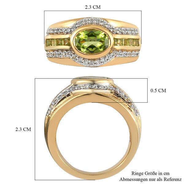 Nat&uuml;rlicher Peridot-Ring, 925 Silber vergoldet  ca. 2,09 ct image number 7