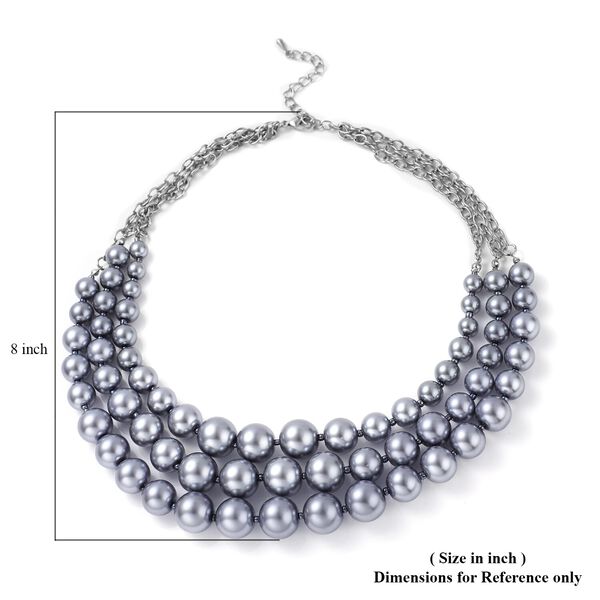 Graues Glasperle Halskette ca. 50 cm EisenStandard image number 3