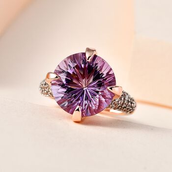 Rose De France Amethyst und  Zirkon Ring - 8,30 ct.