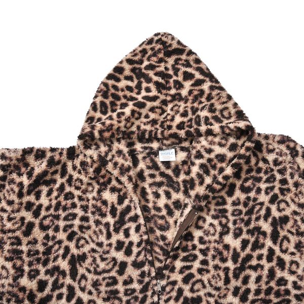 Hoodie mit Kapuze im Leopardenmuster, Braun image number 3