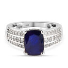 Masoala Saphir und Zirkon Ring, 925 Silber platiniert, 3,66 ct. image number 0