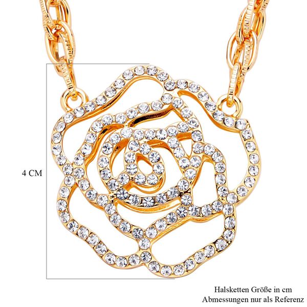 Weiße Kristall-Halskette in Goldton, 50 cm - 1 ct. image number 5