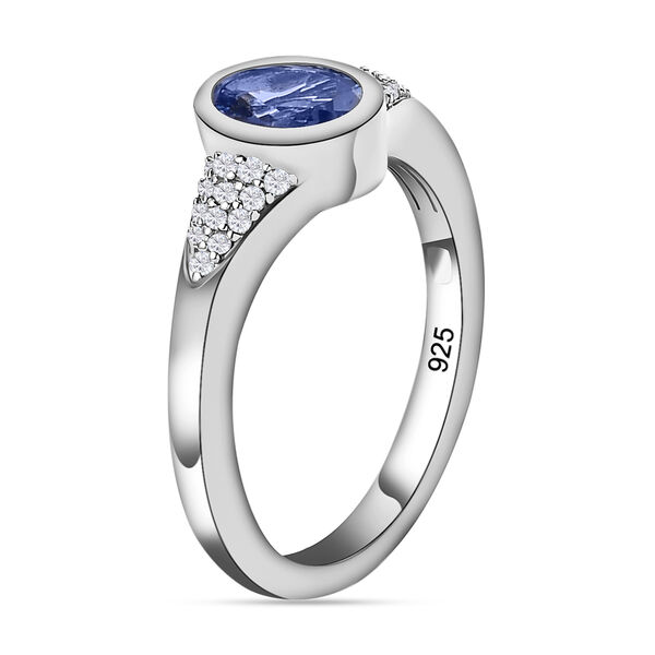 Tansanit und wei&szlig;er Zirkon-Ring - 0,91 ct. image number 5
