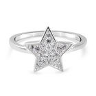 Weißer Simulierter Diamant Stern Ring 925 Silber (Größe 17.00) ca. 0,31 ct