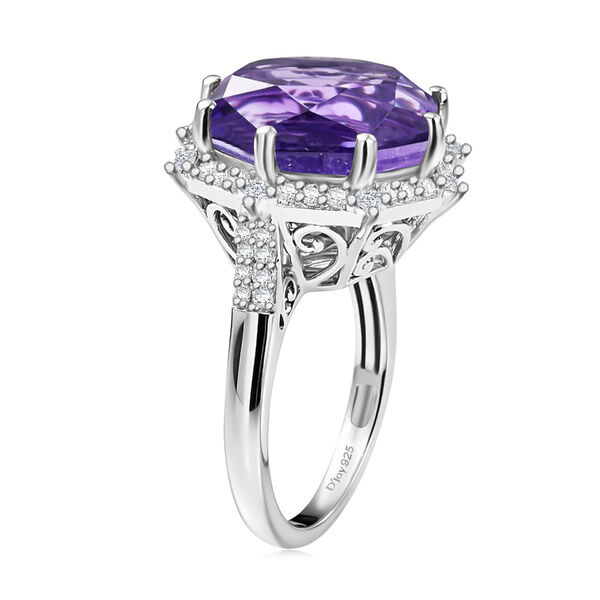 D'Joy Rose De France Amethyst und Moissanit Ring und Anh&auml;nger mit 50cm Kette image number 12