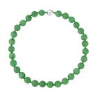 Gefärbte grüne Jade Halskette, (13-15mm), ca. 50 cm, 925 Silber, ca. 684.00 ct