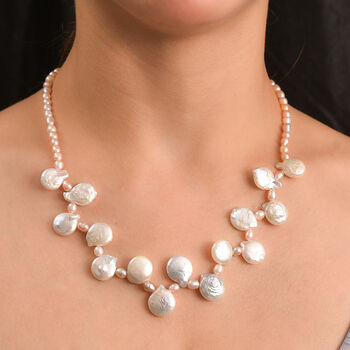 AA wei&szlig;e S&uuml;&szlig;wasser Perle Halskette, 45 cm