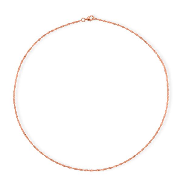 Singapur 925 Silber rosévergoldet Kette ca. 45 cm image number 4