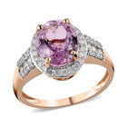 AAA Martha Rocha Kunzit und weißer Diamant-Ring, I2-I3 G-H, 585 Roségold  ca. 3,95 ct image number 3
