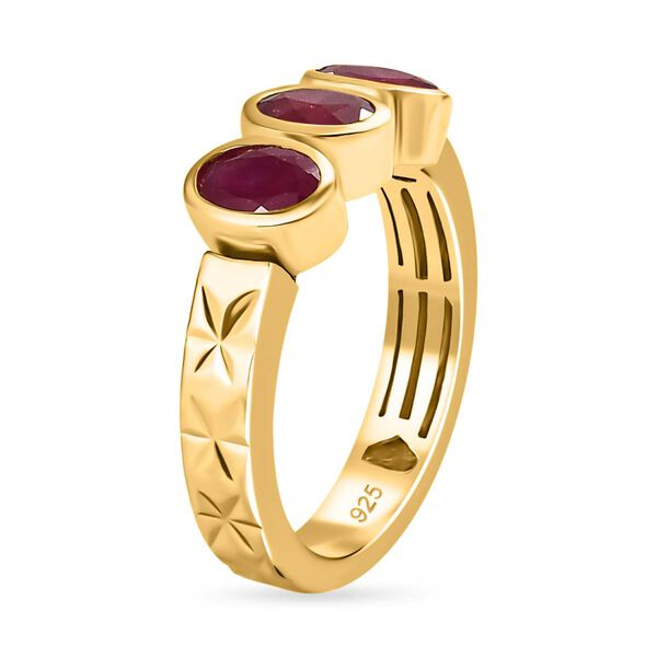 Afrikanischer Rubin (Fissure gef&uuml;llt) Ring, 925 Silber Gelbgold Vermeil (Gr&ouml;&szlig;e 17.00) ca. 1.92 ct image number 4