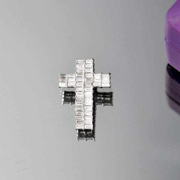 VS Diamant Kreuz Anh&auml;nger in 950 Platin - 0,46 ct. image number 3