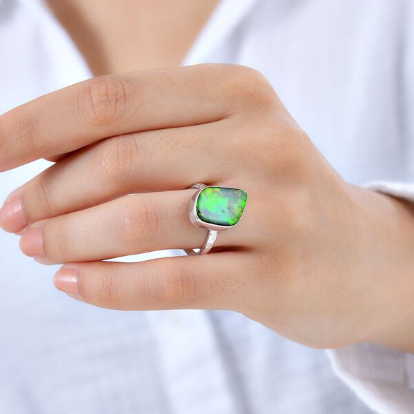 Ammolit Ring, 925 Silber rhodiniert, (Größe 20.00) ca. 6.66 ct image number 3