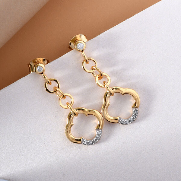 Florale Diamant-Ohrh&auml;nger in Silber image number 2