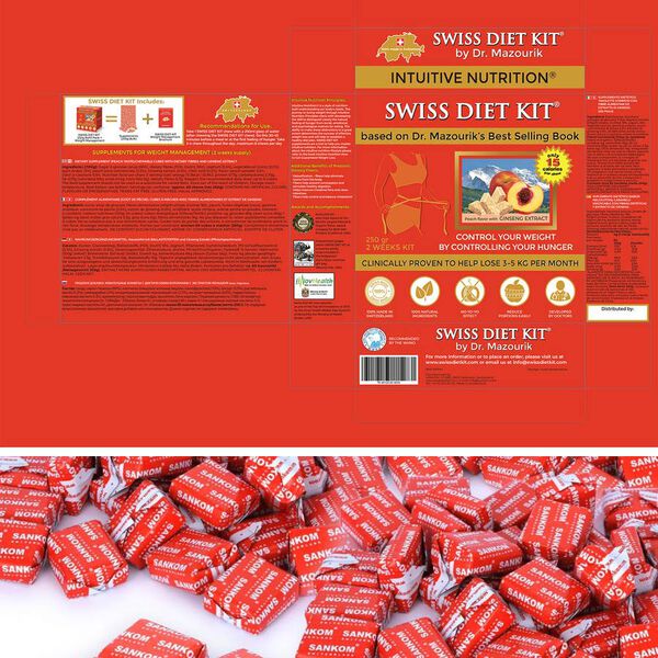 SWISS DIET KIT - Ern&auml;hrungs-Bonbons, Nachf&uuml;llpackung (250g), 84 St&uuml;ck, Pfirsich Geschmack  image number 4