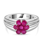 Afrikanischer Rubin (Fissure gefüllt) Ring 925 Silber rhodiniert (Größe 18.00) ca. 1,43 ct