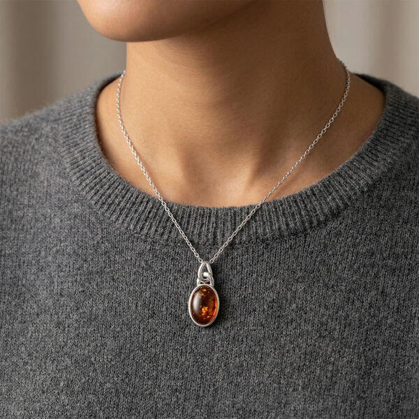 Bernstein Halskette ca. 43 cm mit 2.5 cm extender, 925 Silber image number 2