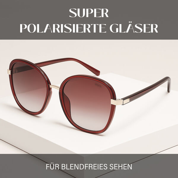 SOLE UND LUCE Swiss Eyewear Sonnenbrille, Polarisierte Gl&auml;ser, UV400 Schutz, Cassis image number 1