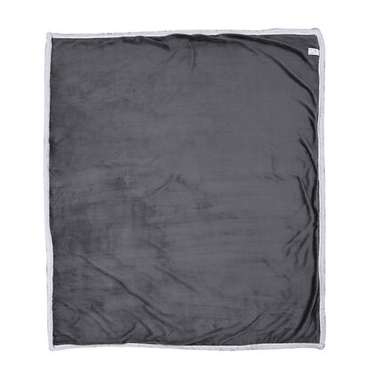 Decke aus Sherpa und Flanell, Größe 150x200 cm, Dunkelgrau