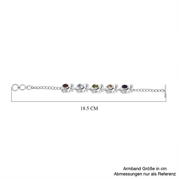 Mehrfarbiger Armband mit Roter Granat, Himmelblauer Topas ca. 16.5 cm Messing ca. 2.54 ct image number 5