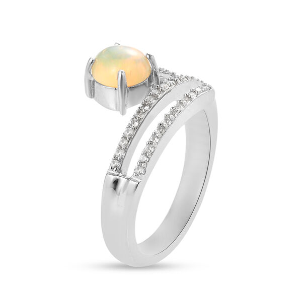 Natürlicher, äthiopischer Opal und Zirkon-Ring - 0,89 ct. image number 6