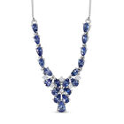 Tansanit-Collier,ca. 45 cm, 925 Silber platiniert ca. 4.21 ct