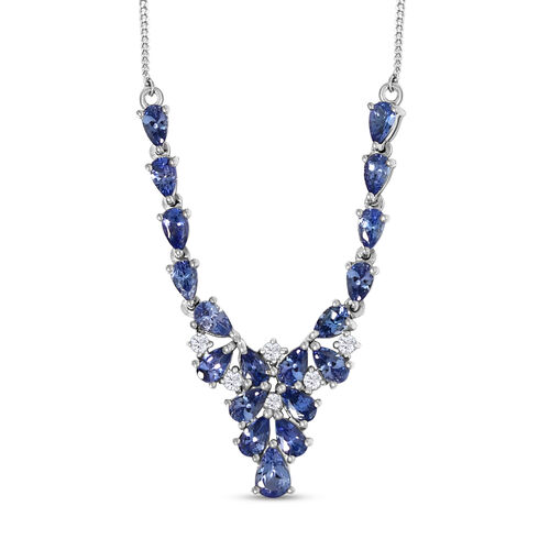 Tansanit-Collier,ca. 45 cm, 925 Silber platiniert ca. 4.21 ct image number 0
