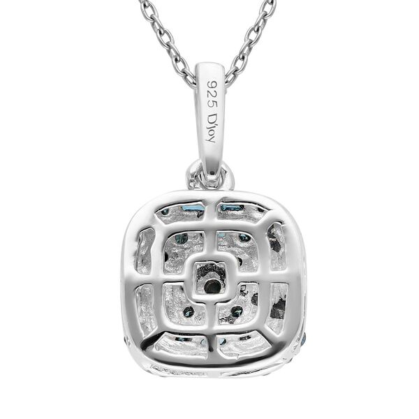 Blauer Diamant Cluster-Anh&auml;nger mit Kette in Silber image number 5
