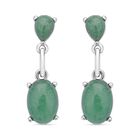 Grüne Aventurin Ohrringe, silberfarben ca. 25.00 ct