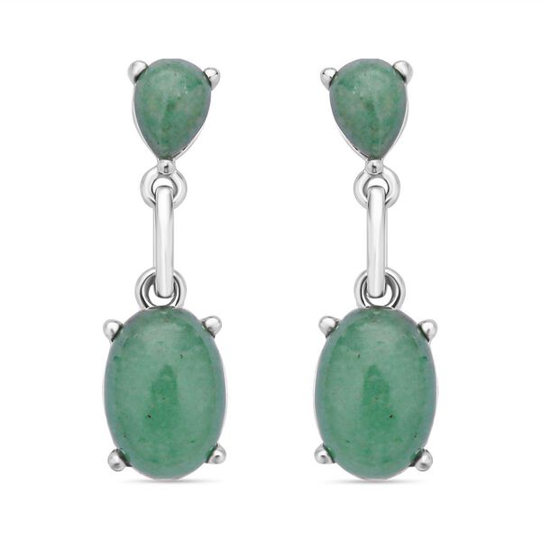 Grüne Aventurin Ohrringe, silberfarben ca. 25.00 ct image number 0