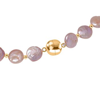 11-12mm lila S&uuml;&szlig;wasserperlen-Halskette, 50cm - 170 ct.