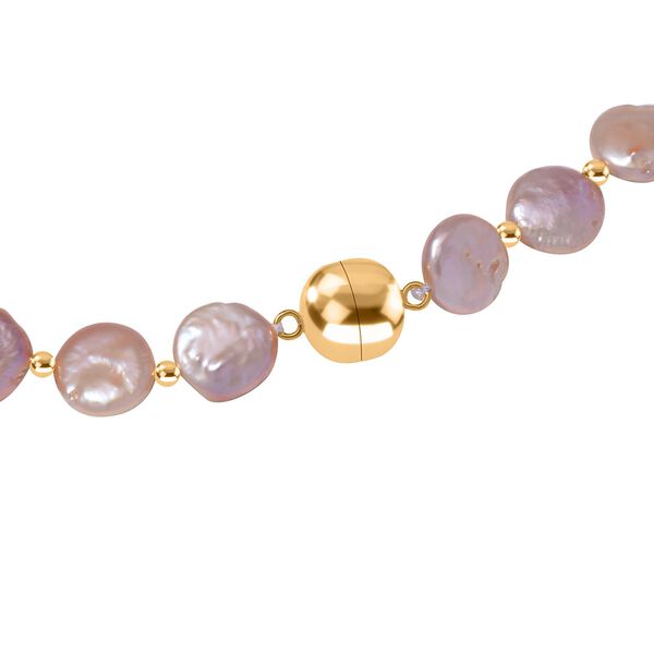 11-12mm lila S&uuml;&szlig;wasserperlen-Halskette, 50cm - 170 ct. image number 4