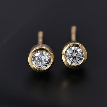 LUXURIANT SI Labor Diamant Ohrringe, 925 Silber 750 Gelbgold Vermeil - 0,25 ct.