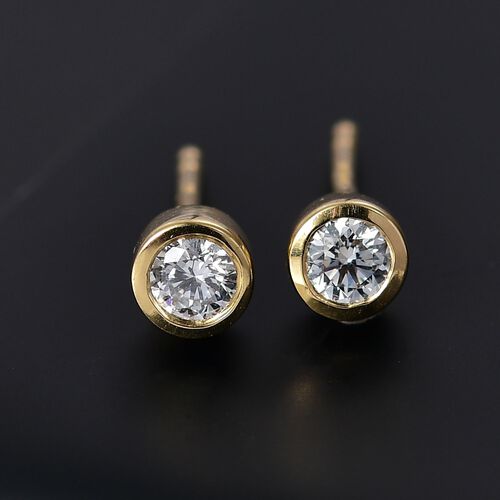 LUXURIANT DIAMOND- SI Labor Diamant Ohrringe, 925 Silber 750 Gelbgold Vermeil - 0,25 ct. image number 2