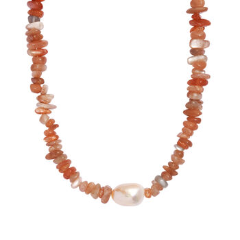 Sonnenstein, S&uuml;&szlig;wasser Perle Halskette ca. 203 cm