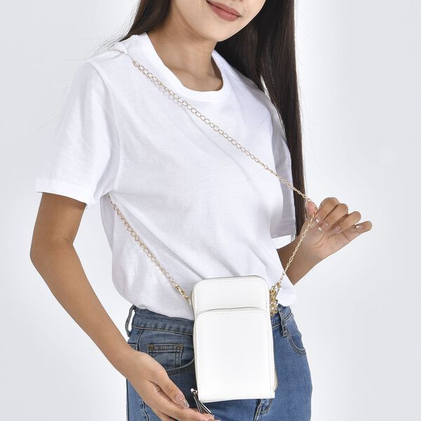 Modische Umh&auml;ngetasche mit RFID-Schutz, wei&szlig; Gr&ouml;&szlig;e: 11x7x18cm, wei&szlig; image number 3