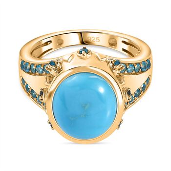 AA Sleeping Beauty T&uuml;rkis und Neon Apatit Ring - 4,68 ct.