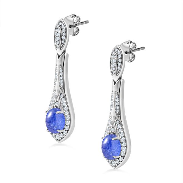 AA Tansanit und Zirkon Ohrringe- 6,40 ct. image number 4