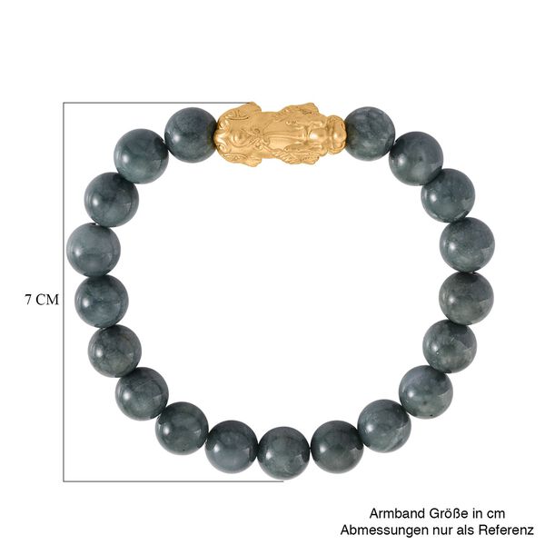 EXTREM SELTEN Nat&uuml;rlicher Olmek Jadeit Armband Flexibles (18 - 19 cm) 925 Silber vergoldet ca. 150,00 ct. image number 5